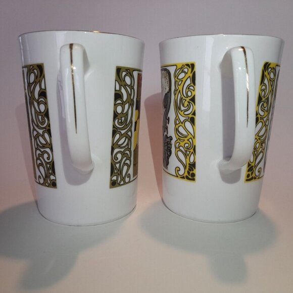 Vintage Art Nouveau Mugs Moulin Rouge Toulouse Lautrec Set of 2 - Picture 5 of 10